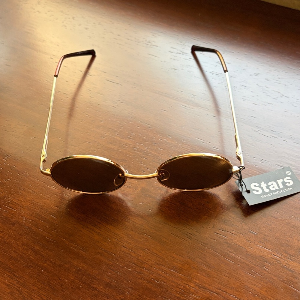 NEW Stars Round Metal Sunglasses Lennon-inspired metal frame smoky lenses 100UV